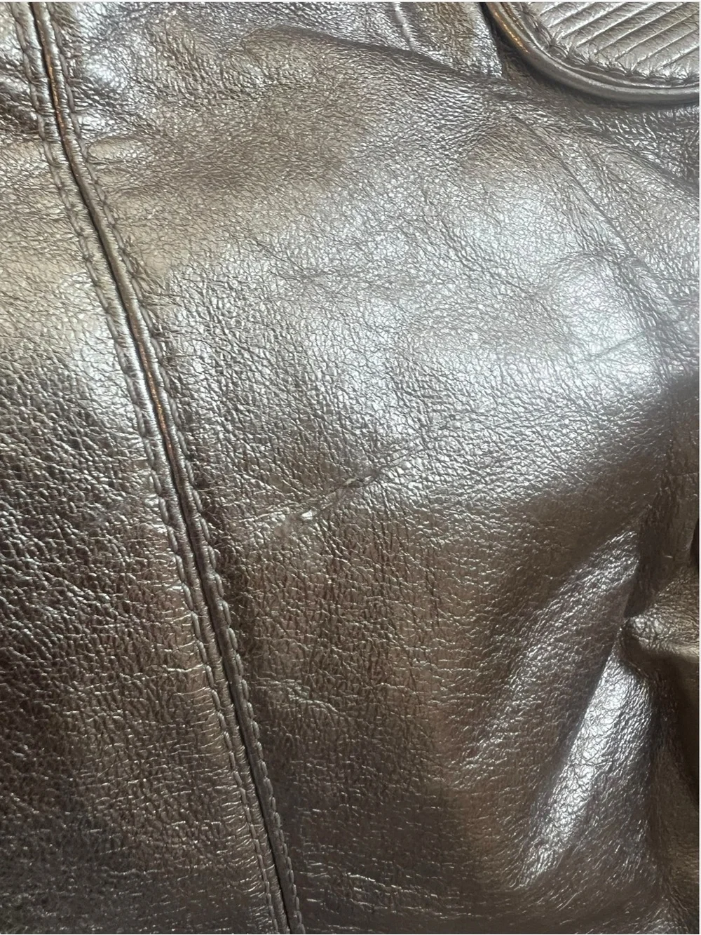 Elliott Lucca Metallic Gold Leather Slouchy Hobo Bag Braided Handles